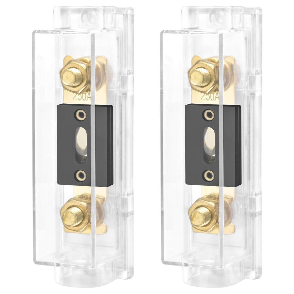 Heschen ANL Fuse Holder, Car Audio Video Stereo, 0/2/4 Gauge In and Out with 250A ANL Fuse, 2 Pcs