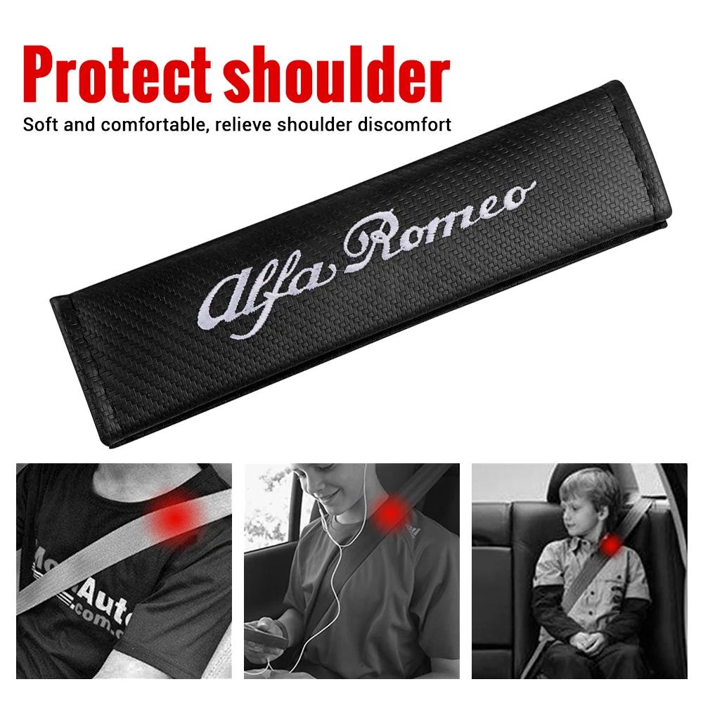 Car Stickers For Alfa Romeo Car Shoulder Cover Cushion Seat Belt Pad Seat Belt Cover For Alfa Romeo Giulia 156 MiTo Stelvio Spor