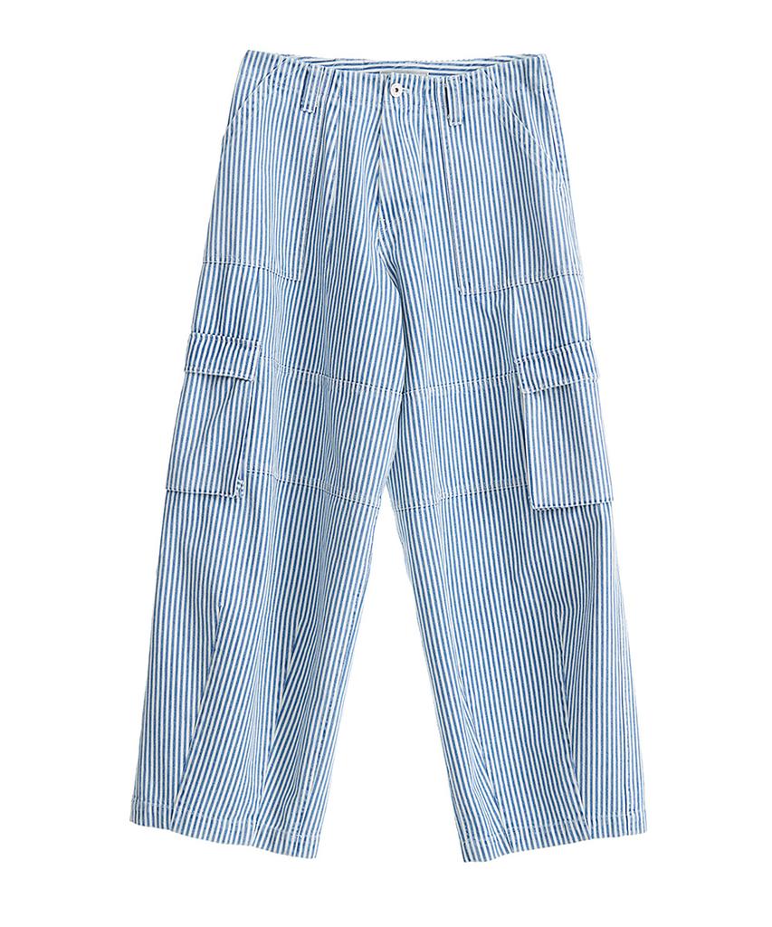 Peulomaleul Wide Fatigue Denim Pants / Stripe