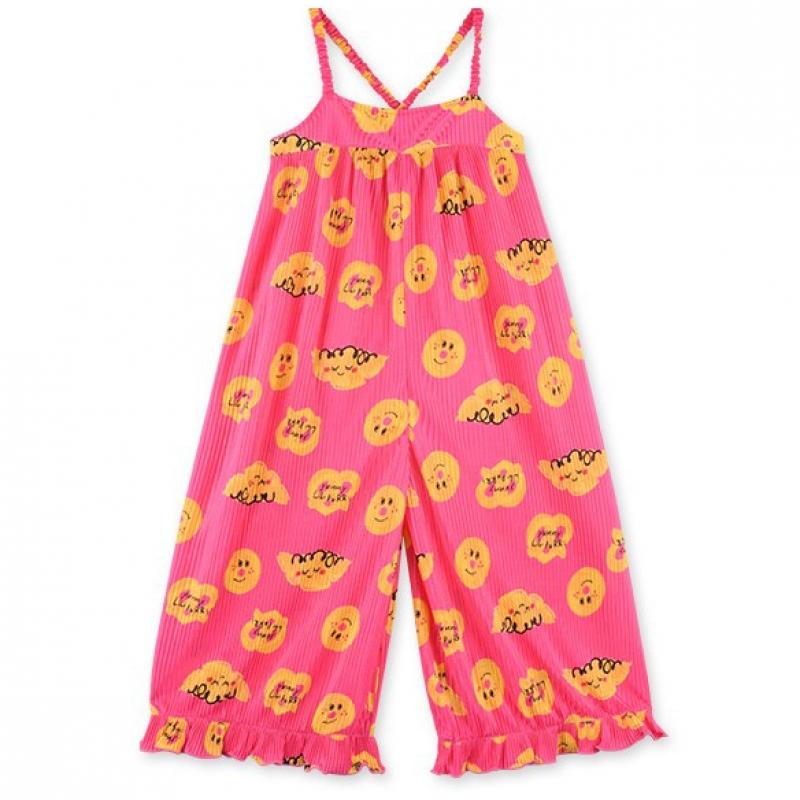 [lilypuri] Summer Cardigan Jumpsuit Top And Bottom  Dark Pink 