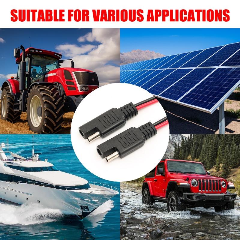 Solar Panel Cable Wire SAE Connector Extension Cable SAE Quick Connector Disconnect Plug SAE Power Automotive Extension Cable