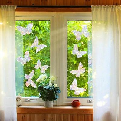 Kollisionsschutz Fensteraufkleber, um Vögel vor Fensterkollisionen zu bewahren, nicht klebende prismatische Fensterfolien, Regenbogenaufkleber