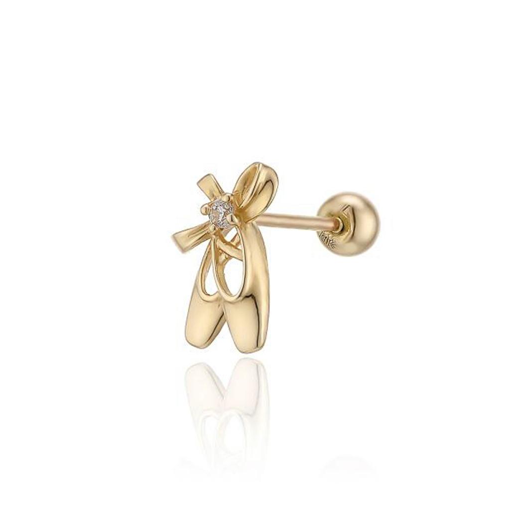 LLOYD Toe Shoes Piercing 14k Gold Earrings LPFL1003G