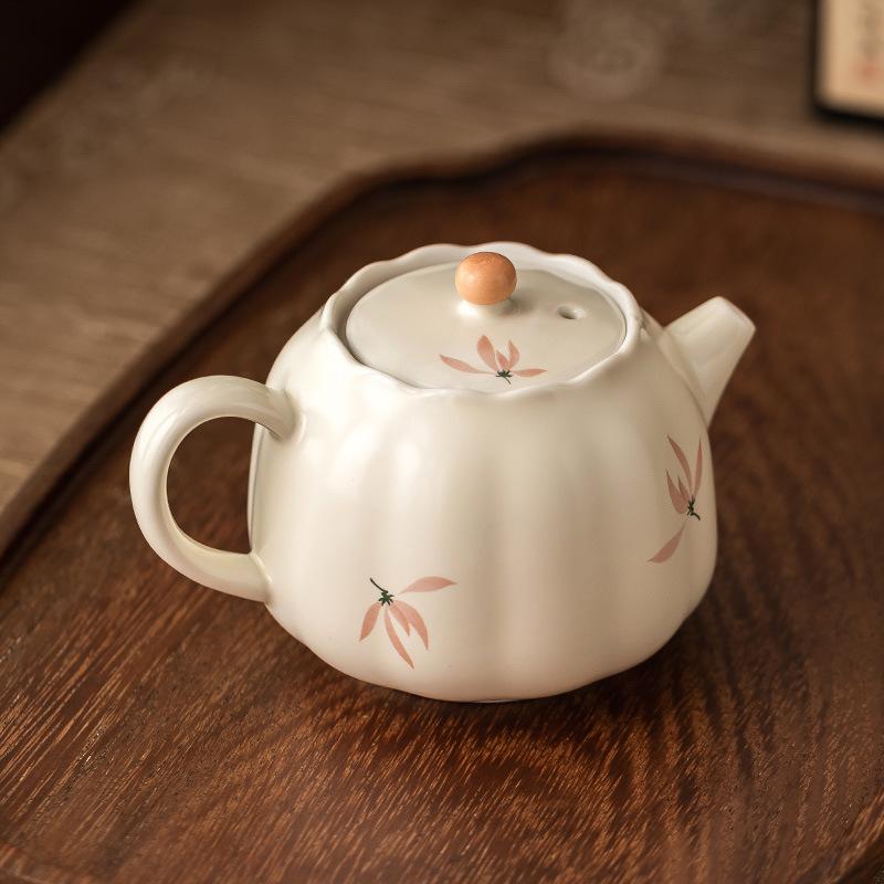 Chinese Gongfu Tea Pot Orchid Bud Inspired Ceramic Teapot,Hand-Held Vessel for Solo Tea Ceremony