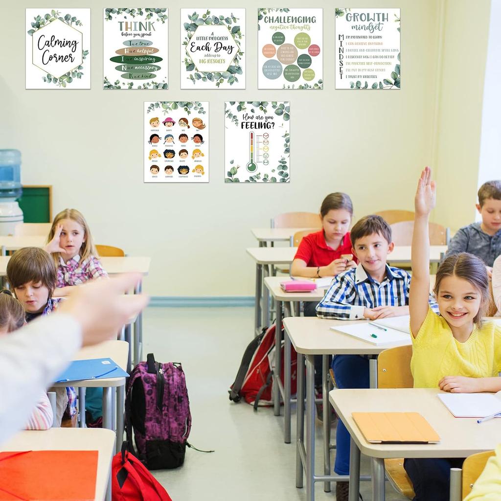 Harloon 20 Pcs Calming Corner Classroom Posters Mental Health Posters Therapy Office Feelings Chart Home Preschool Elementary Classroom Educational
