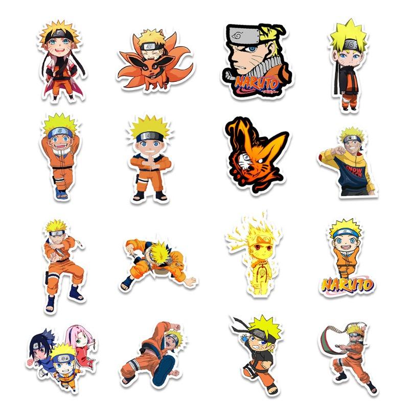 Naruto Anime Cartoon Kawaii  Sticker Phone Case Laptop Ledger Suitcase DIY Decorative Waterproof Stickers Kid Toy Gift 50PCS