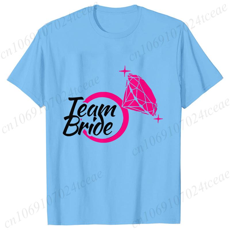 Team Bride TShirt Woman Bachelorette Single Farewell Party Blouses Bridal Shower Wedding Tops Casual ONeck Short Sleeved Tees