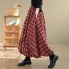 Plus Size High Waist Vintage Plaid Spring Autumn Casual Loose Long for Woman Skirts Womens Skirt