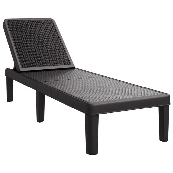 VidaXL Height-Adjustable 4-Position Chaise Longue, Sunbed, Seat with Backrest, Garden Patio Sun Lounger 4008100