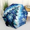 1pc Christmas Tree Winter Wonderland Automatic Folding Umbrella, Lightweight Retractable Compact Travel Umbrella, 8-Rib Sturdy Frame, Fine Outdoor
