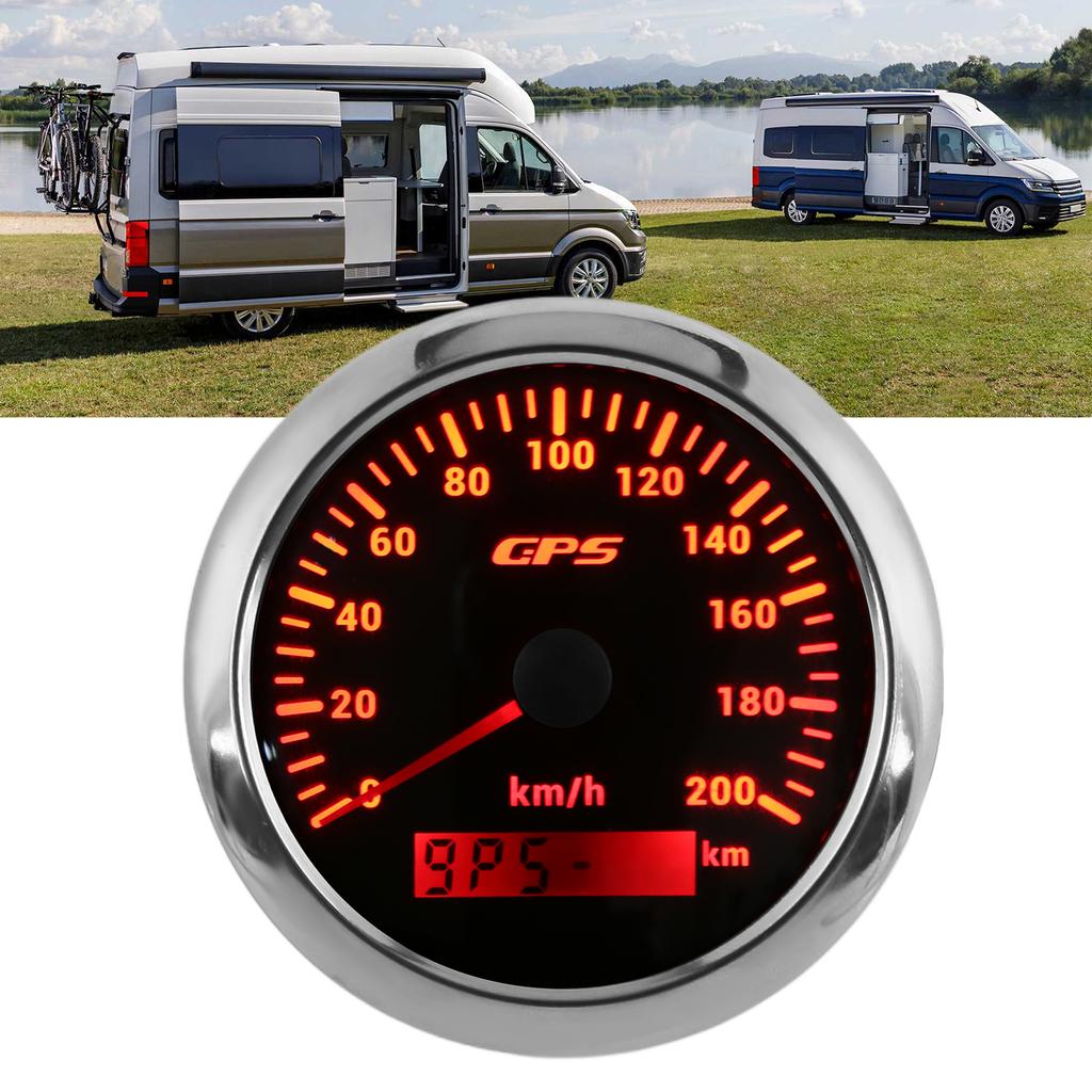 3.3in GPS Speedometer 0‑200KMCelsiusH Speed Gauge with Backlight IP67 Waterproof for Car Marine Boat Yacht