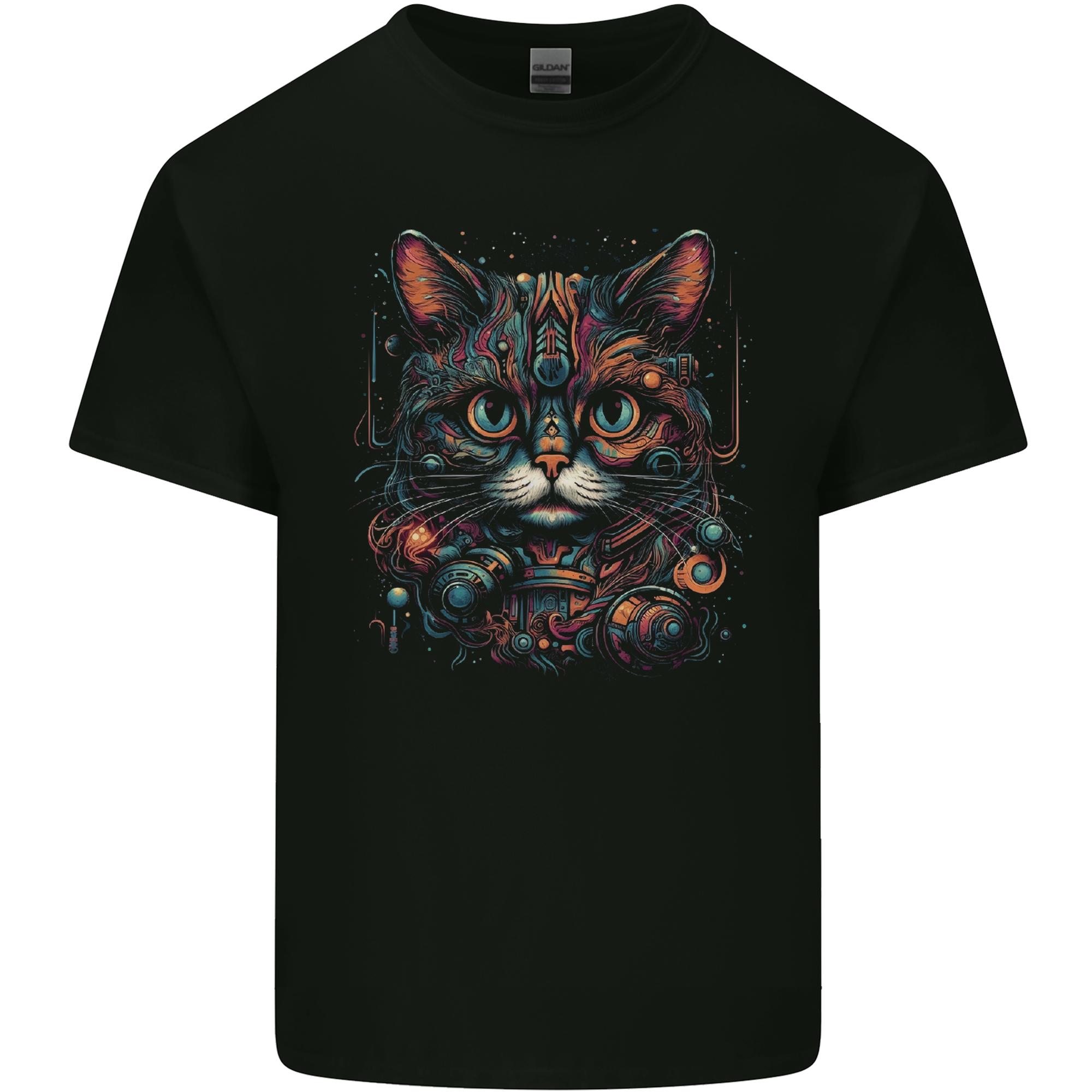 Astral Cat With Fantasy Tribal Markings Unisexs Light Cotton TShirt S