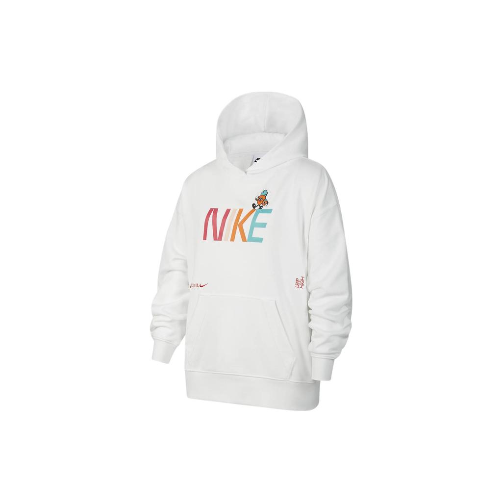 Nike Kids Year of the Rabbit CNY Series Letter Logo Cartoon Print Hoodie Kids Tops Summit-White FD6996-121