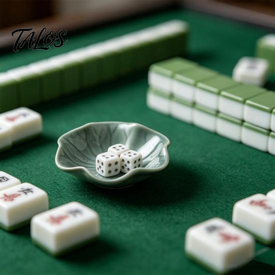 Porte-dés Plateau de Mahjong, Plat en Céramique, avec Concave Peu Profond Empêche le Plateau Décoratif de Rouler Support Design, pour Pièces de Monnaie Bijoux Accessoires