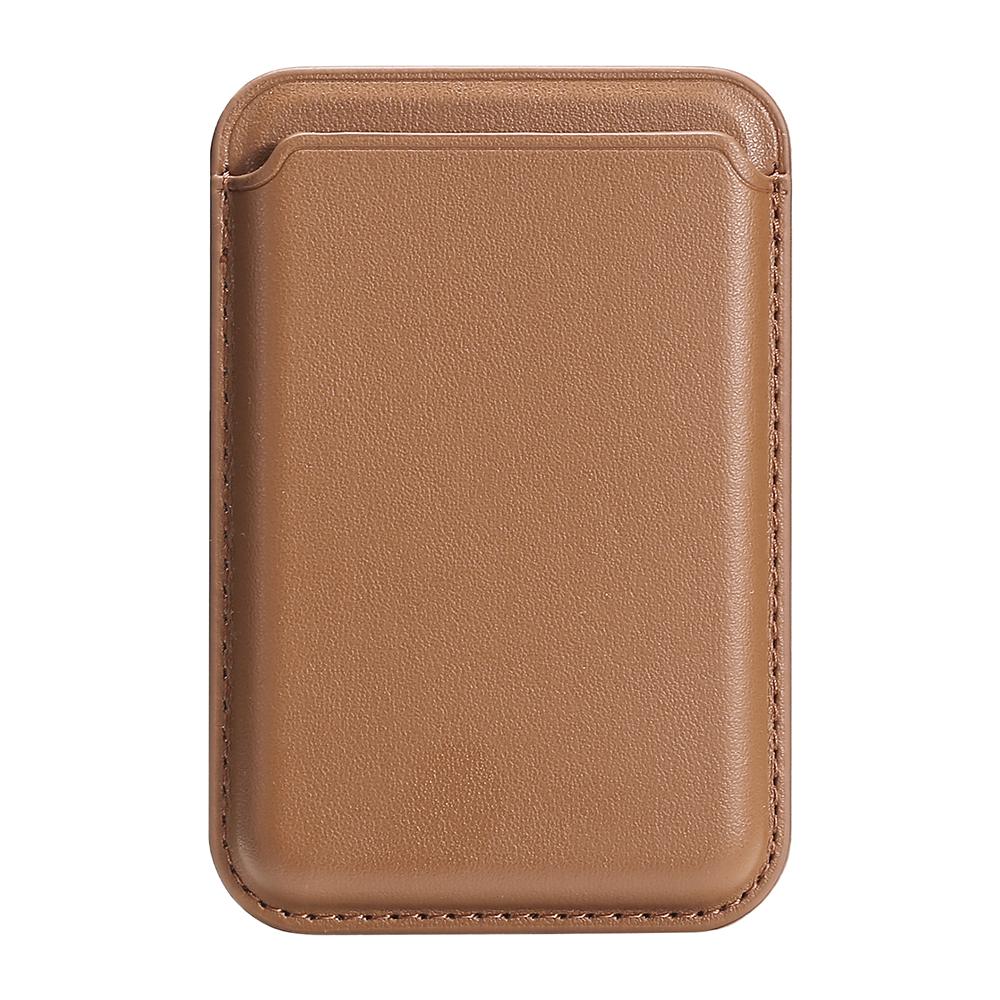 Single Ring Magnetic Card Holder for iPhone 12-16 Series PU Leather Slim Attachment