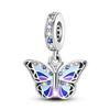 Copper Sparking Butterfly Charms Pendants Fit Original Bracelet Necklace Diy Beads For Women Jewelry Making Gift