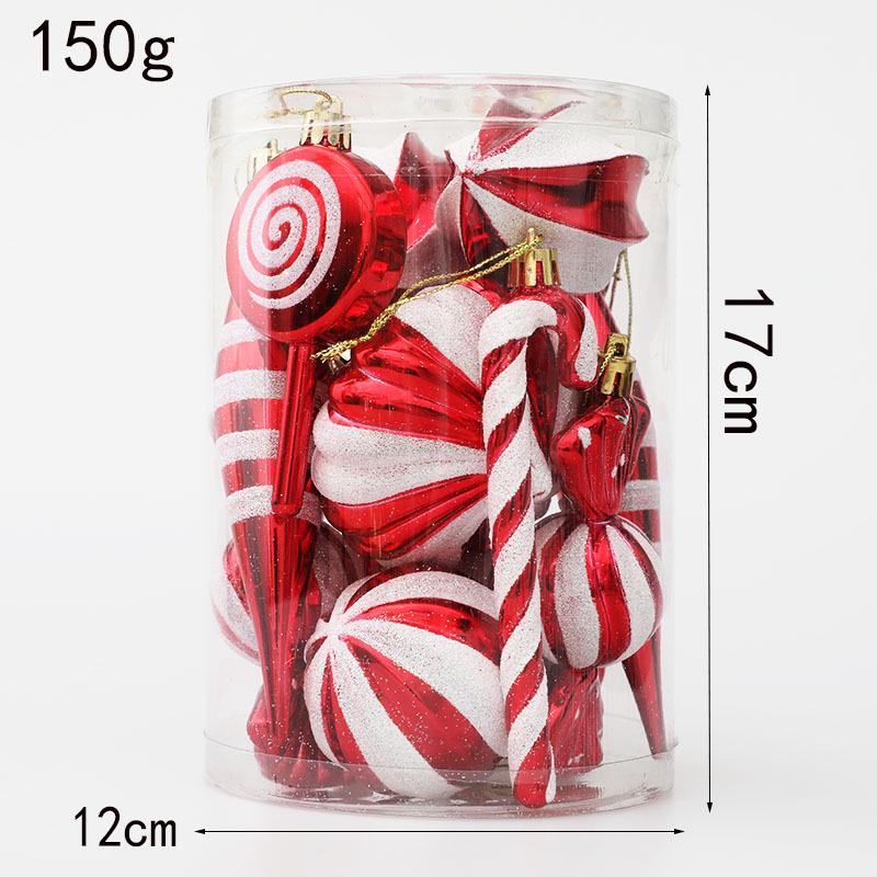Christmas Decoration Set: Candy Cane Gift Box & Boot Ornaments