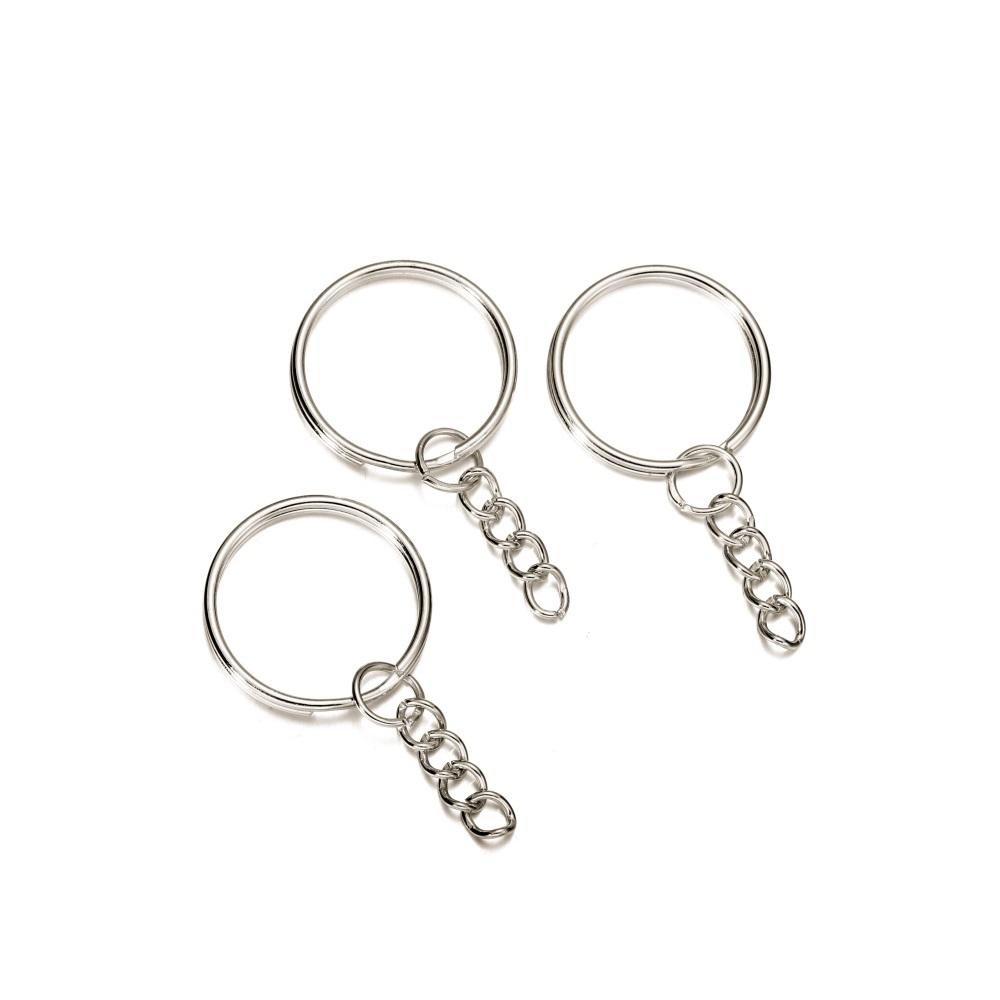 10 Teile/los 25mm Schlüssel Ring Schlüsselanhänger Gold Farbe Rhodium Runde Split Schlüsselbund Schlüsselanhänger für DIY Schmuck Machen Entdeckungen zubehör