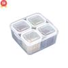 Rectangular 4-Compartment Plastic Food Storage Container