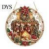 Christmas Themed Hanging Ornaments Diamond Art Ornament, 2D Acrylic Pearl Painting Window Decorations Pattern Suncatcher, Holiday Pendant for