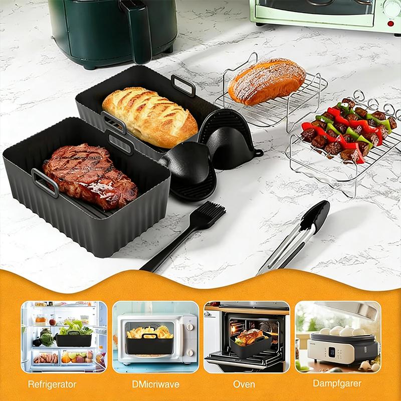 Set Accesorii Friteuză cu Aer pentru Friteuză cu Aer Ninja Foodi Max Dual Zone AF400EU/AF300EU/AF451EU Cu Formă din Silicon pentru Copt în Friteuză cu Aer
