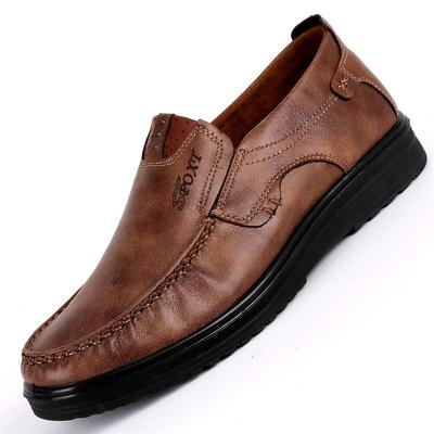 Herren Freizeitschuhe aus Leder, atmungsaktiv, bequem, Herren-Loafer, Business-Oxford-Leder, flache Schuhe