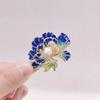 Elegant Chinese Style Enamel Peony Brooch For Women Girls Delicate Pink Blue Purple Flower Pearl Brooch Pins Party Jewelry Gifts