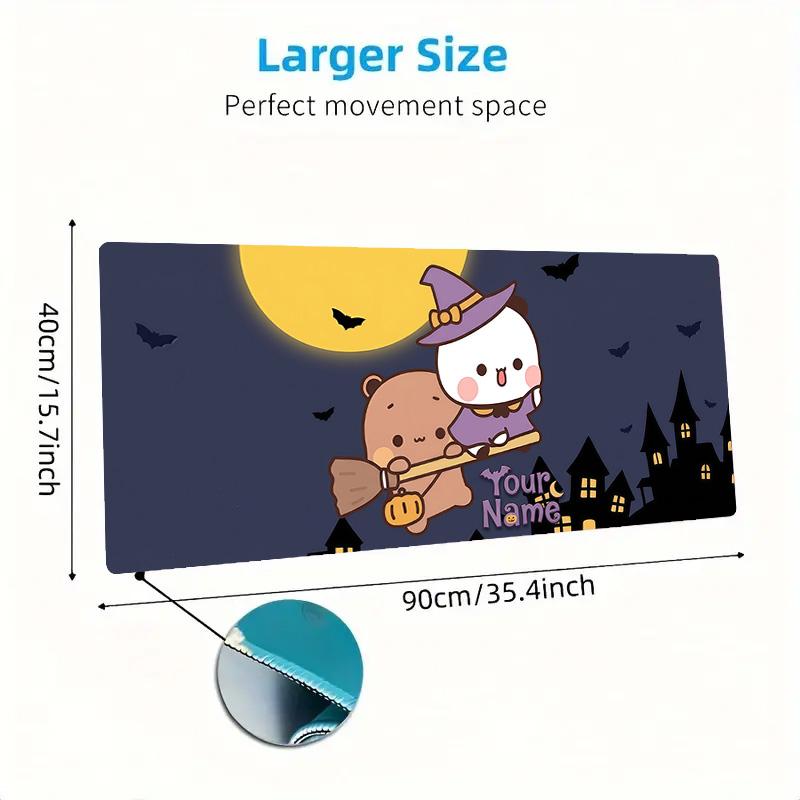 Peache Goma Custom Name Large Size Mouse Pad Large Gaming Table Cushion Non-slip Laptop Tablet Big Mousepad XXL Mat Mini PC Playmat With Lock Edge