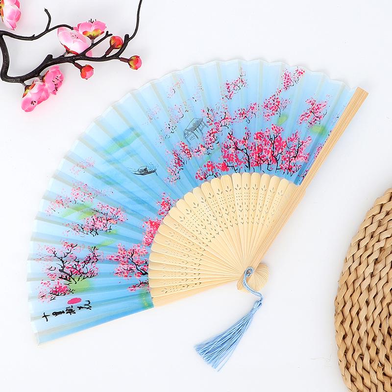 Hanfu skládací vějíř pro ženy inspirovaný japonským a čínským stylem – Scénický tanec bambusový styl