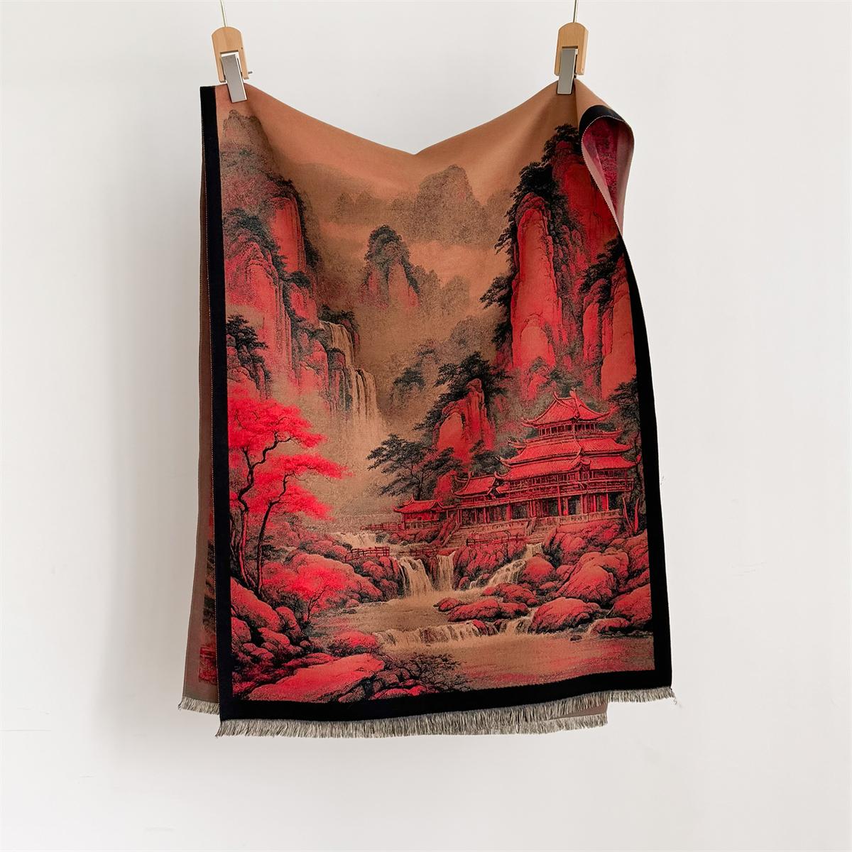 

Autumn/Winter Thickened Warm Scarf 65*185cm Tassel Pashmina Shawl Women‘s Imitation Cashmere Warps Coldproof Windproof Blanket 65-185cm