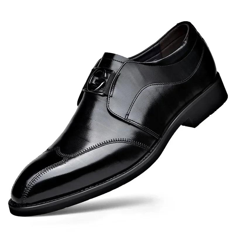 

Large Size48 Men Shoes Classic Business Dress Shoes Retro Oxford Footwea Luxury Wedding Shoe Casual Leather Shoes Zapatos Hombre 38 чёрный