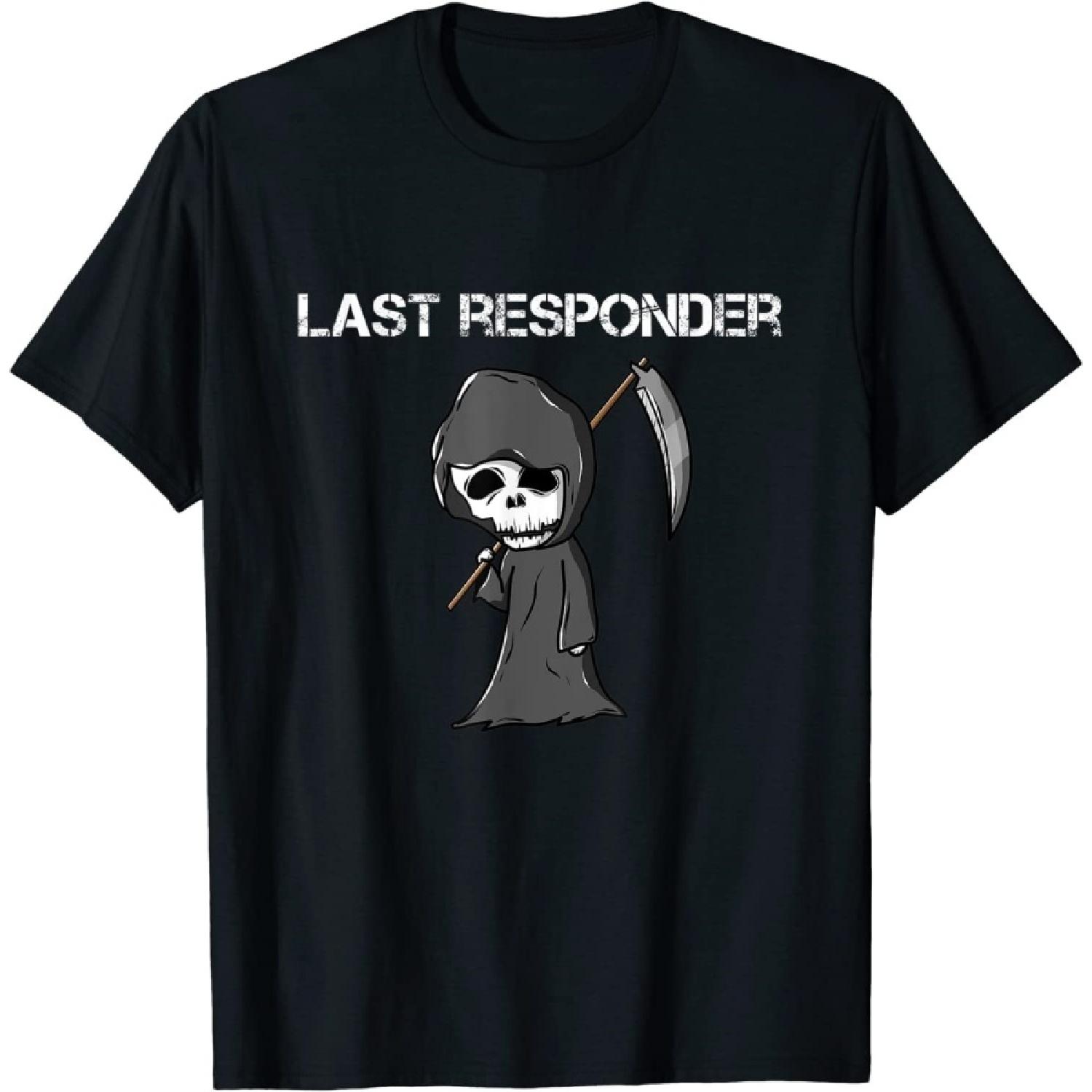 

SVNP Last Responder Grim Reaper Funny Dark Humor T-Shirt (Black, L) XXXXXL різнокольоровий
