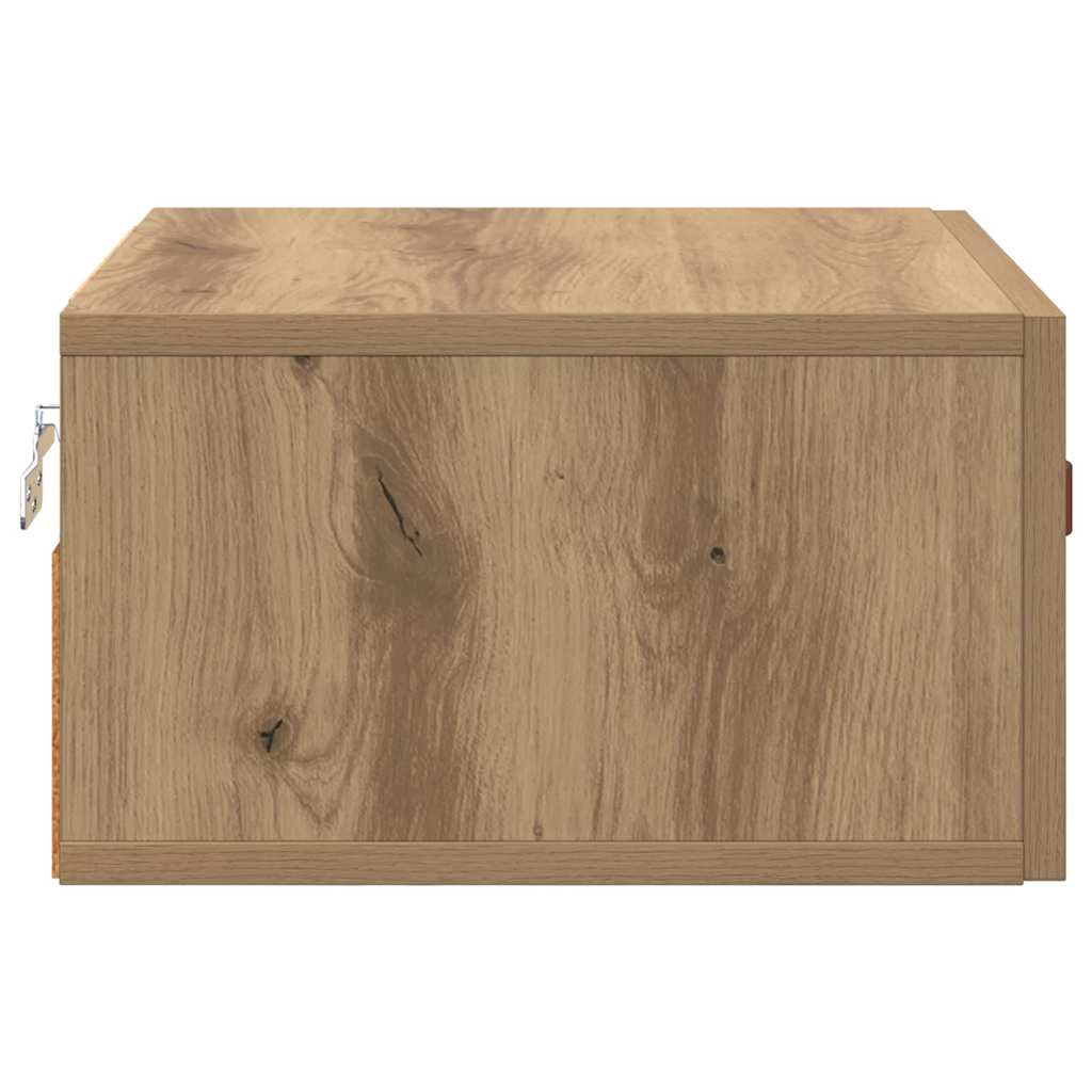 Wall Mounted Nightstand Artisan Oak 35 X 35 X 20 Cm