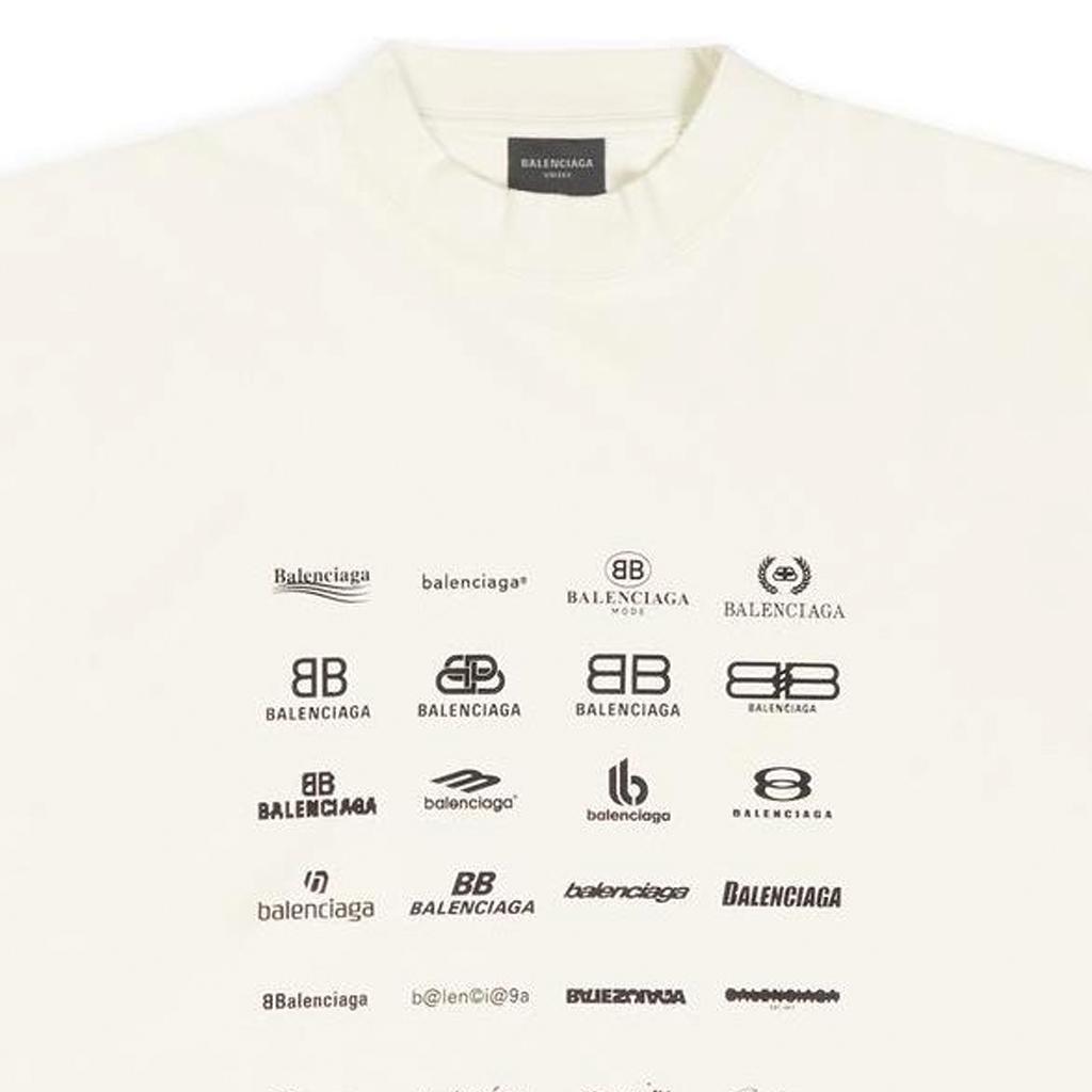 Balenciaga T Shirt Loose Fit Unisex Ecru 712398TNVQ79784