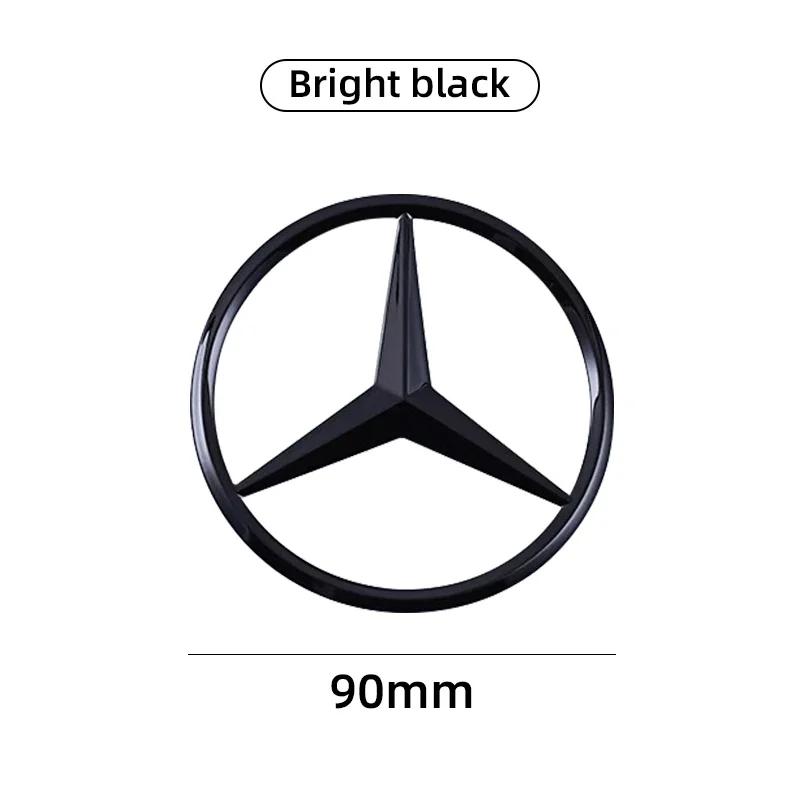

2025 Hot Car Sticker 90mm ABS Chrome Black Logo Mercedes Emblem Rear Star Badge For Mercedes Benz W203 W206 W212 X253 W167 W166