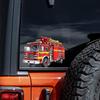 QT2428#15cm Pegatina para Coche con Dibujo de Camión de Bomberos, Adecuada para Portátil, Coche, Camión, Furgoneta, SUV, Motocicleta, Parachoques, Ventana