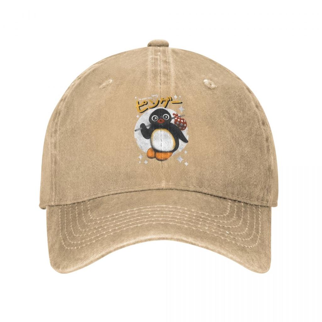 Șapcă de baseball vintage The Pingu Show pentru femei unisex, din bumbac învechit, pălărie snapback, pălărie cu desene animate cu pinguin, șapci de călătorie în aer liber.