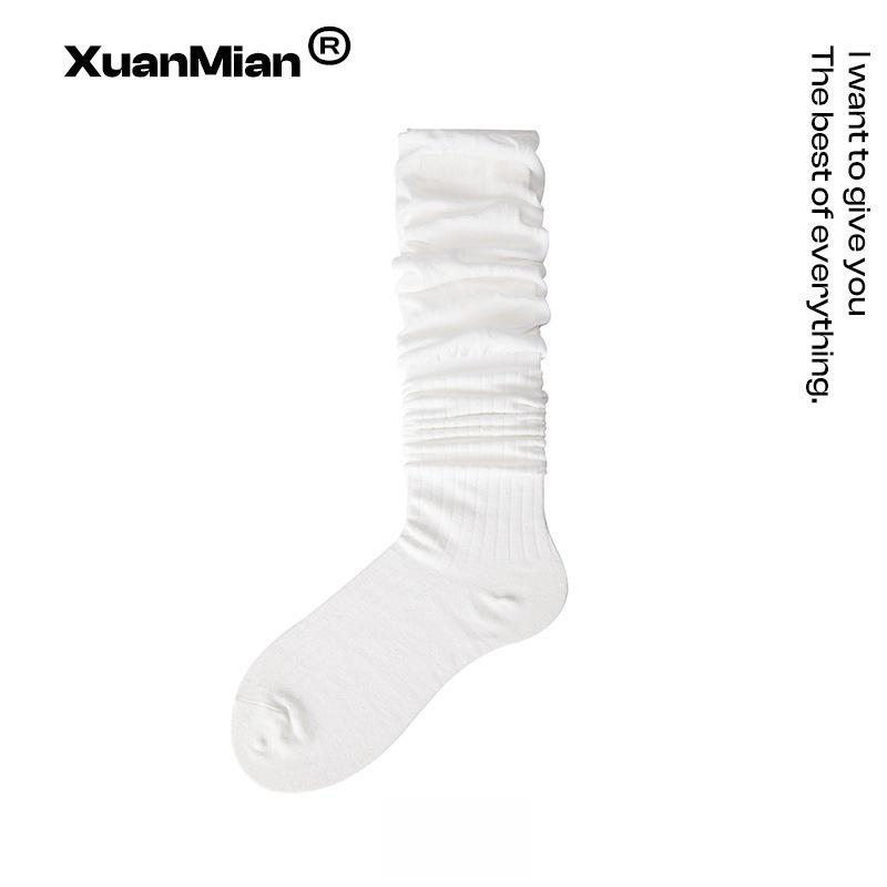 Maillard Socken Lange Stiefel Kniehohe Socken Damen Frühling und Herbst Grau Schlanke Beine Herbst und Winter Frotteesocken Einfarbig Lange Socken