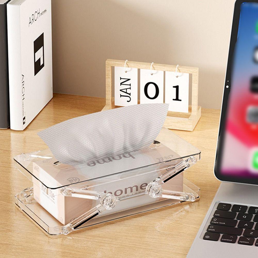 Automatic Lift Tissue Storage Box Extendable Light Luxury Napkin Holder Paper Towel  Dispenser  Car
