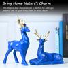 Set of 2 Deer Showpieces | Elegant Hiran Statues for Nature-Home and Office Décor, Ideal as Thoughtful Gifts for Nature , Family, and Friends (Blue)