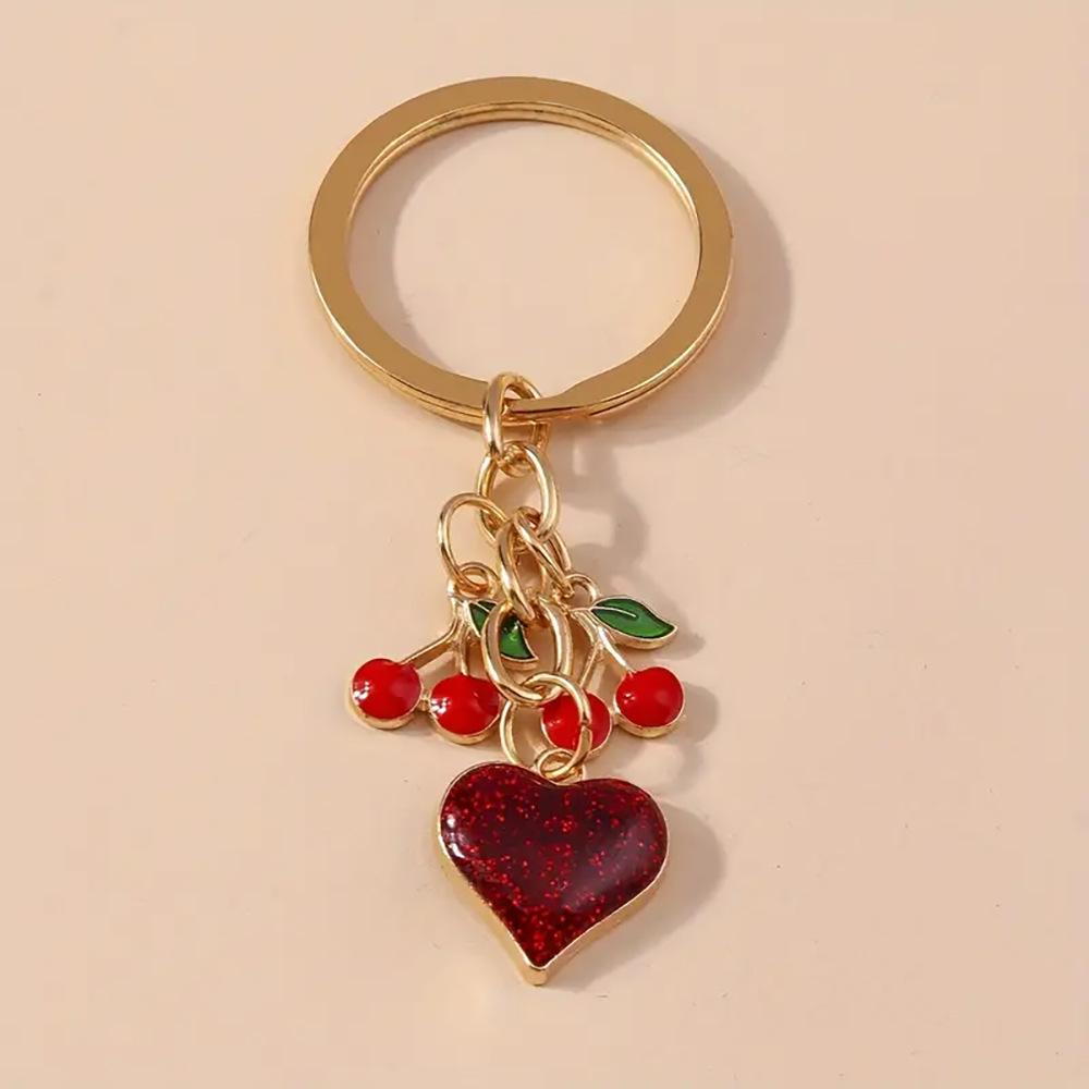 

Fresh Fruit Keychain Simple Love Cherry Bag Pendant Fashion Key Accessories Couple Family Keychain Pendant