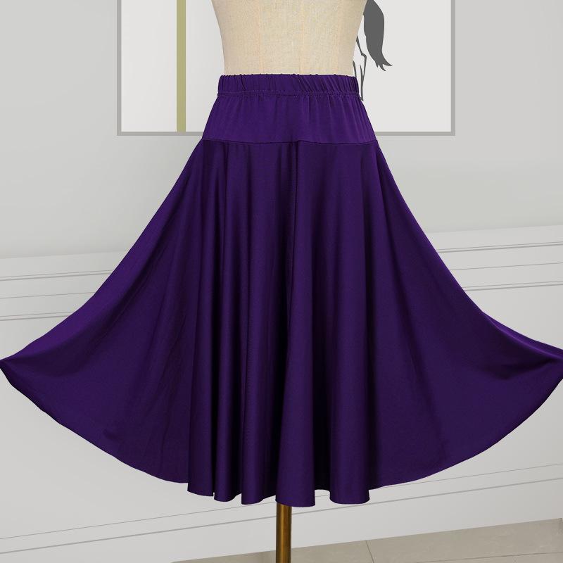 2025 Nová jednobarevná sukně na square dance a sálový tanec s velkým rozsahem