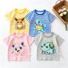 Cartoon Pokemon Stripe T Shirt Cute Eevee Bulbasaur Baby Boy Girl Summer Tops Kawaii Toddler Short Sleeve Tee Shirts