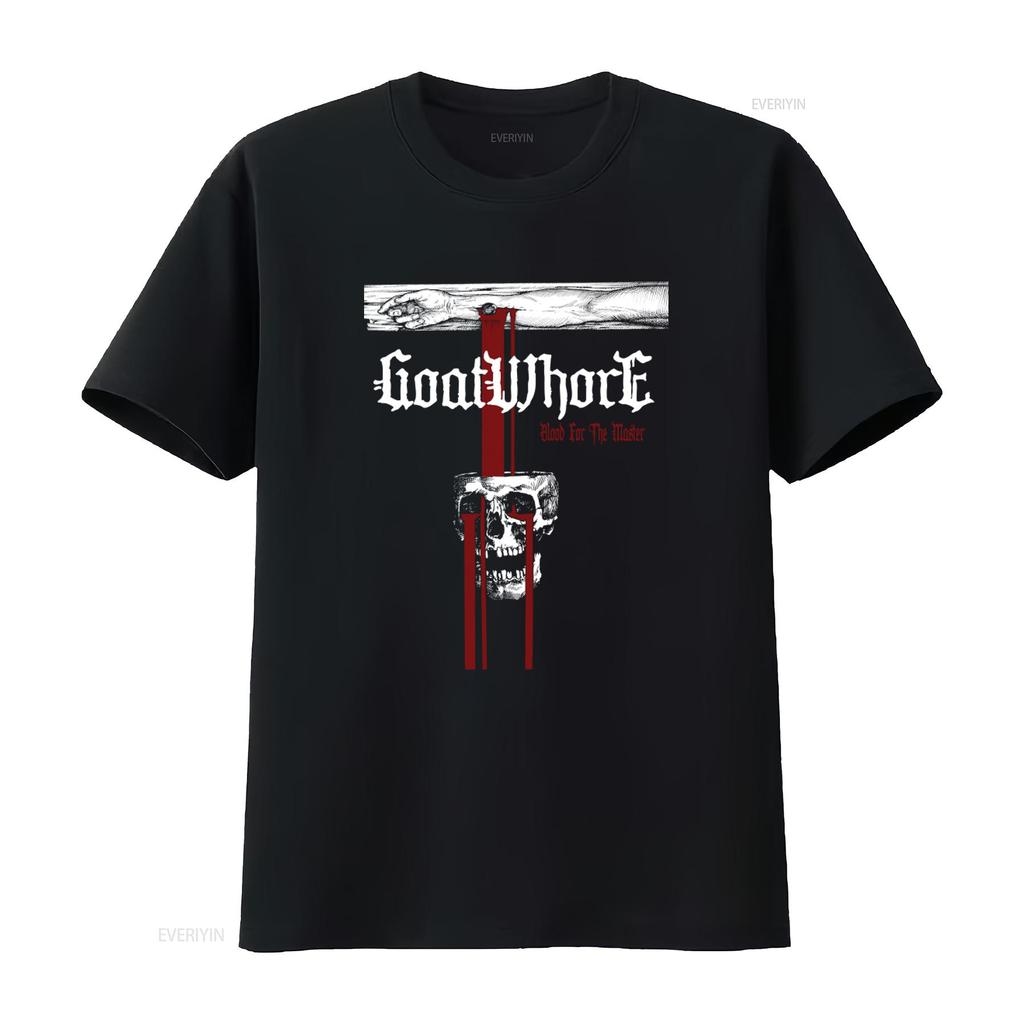 Goatwhore Blood For The Master Black T Shirt New Official Gothic Skull Print  Vintage Washed Casual Soft Unisex Stretched