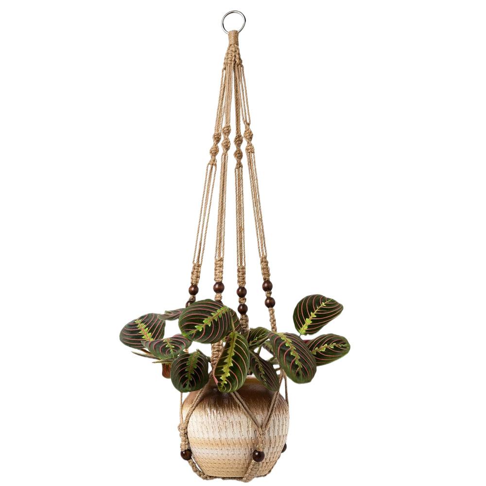 Handmade Macrame Plant Hanger Indoor Hanging Planter Basket Woven Cotton Rope Flower Pot Crochet Plant Holder Stand for Decor