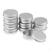 10 Barattoli in Alluminio Vuoti con Coperchi a Vite Contenitore Scatola Barattolo Cima Rotonda 30g