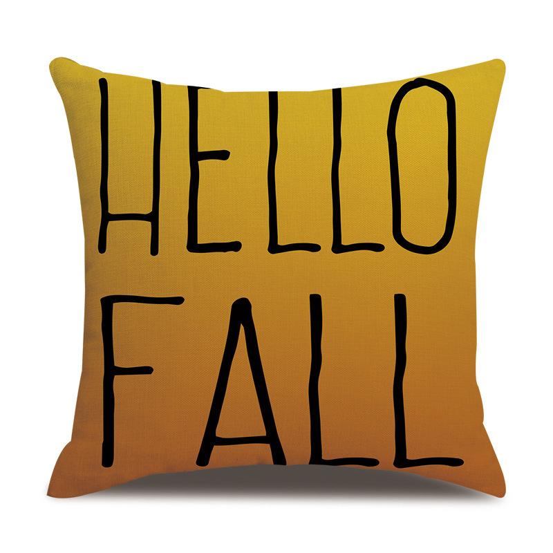 Thanksgiving Linen Pillow Case Autumn Pumpkin Print Supply Pillow Cushion Cover Premium Durable Quality Useful