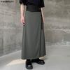 Men Women Patchwork High Waist Belt Casual Ruffled Pleated Skirts