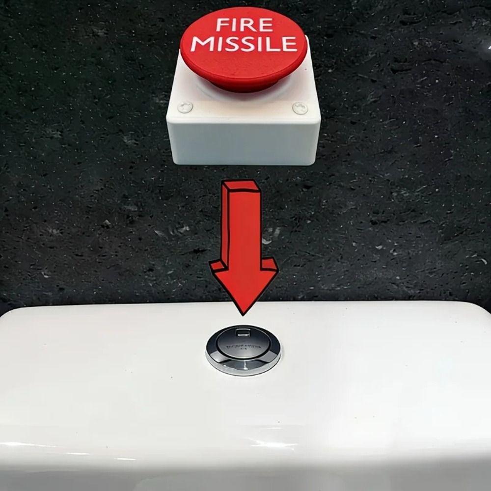 Distinctive Eye-Catching Toilet Tank Press Button Rocket Launch Shaped Button Bathroom Space