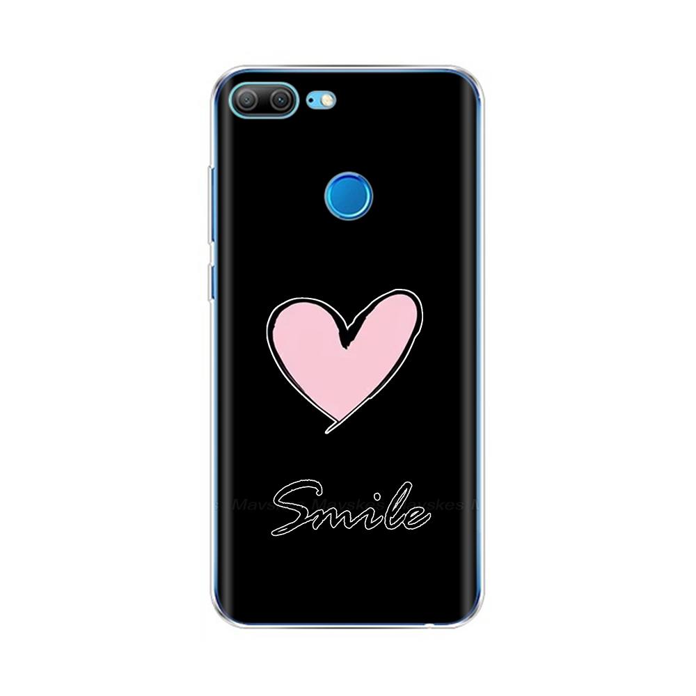 Phone Case For Honor 9 Lite Back Cover for Huawei Honor 9 Lite Cases Transparent Silicon TPU Protective Cats Flower Print Covers